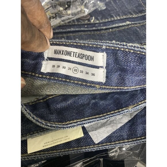Man x One Teaspoon Cowboy Mr Golds Relaxed Tapered Jeans Size 32R - Picture 6 of 9